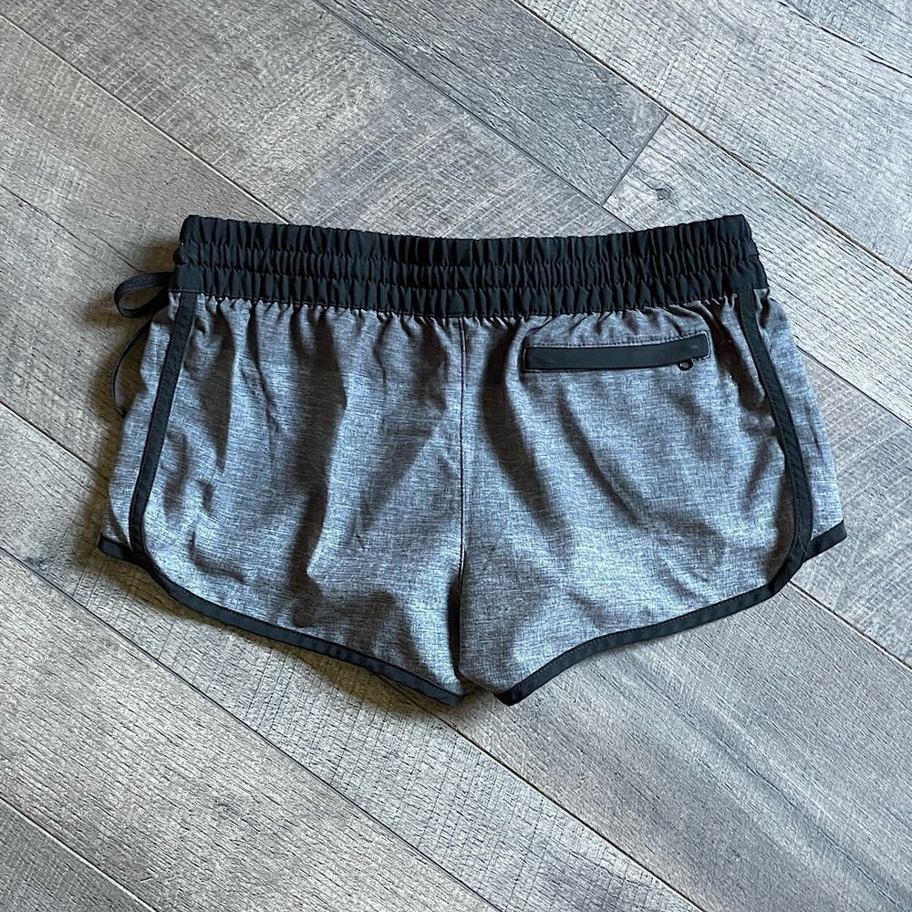 Women’s, Gray & Black, Side-Drawstring, Active/Running Shorts. Fits a XS-S. - Picture 2 of 7